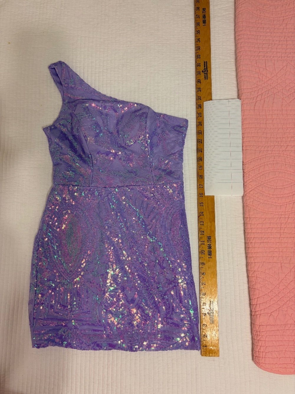 Purple one shoulder sequin dress
